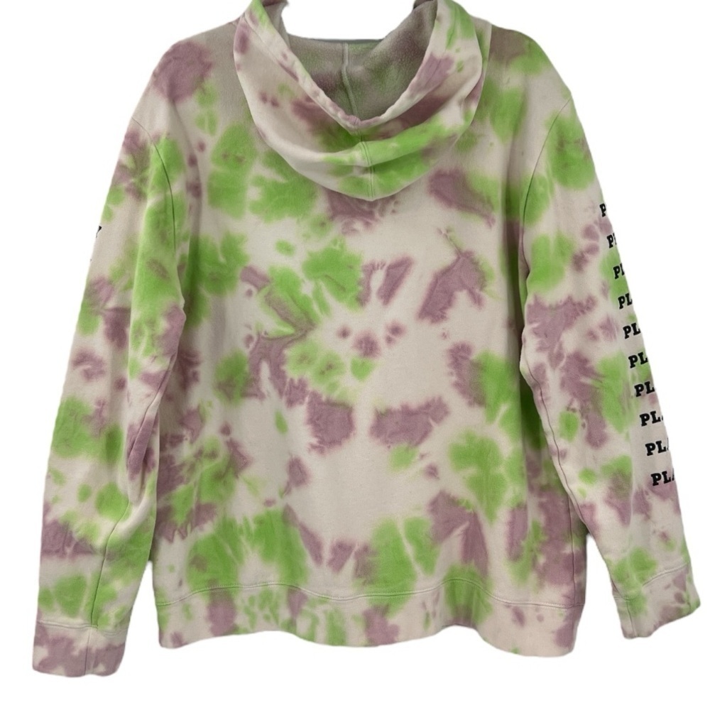 PLAYBOY X PAC SUN Mens Hoodie Large Pullover Tie Dye Green Pink White Y2K 90's L - Picture 3 of 9